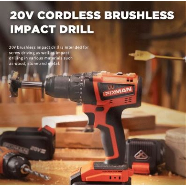 20V Cordless Brushless Impact Drill Fixman - Image 2