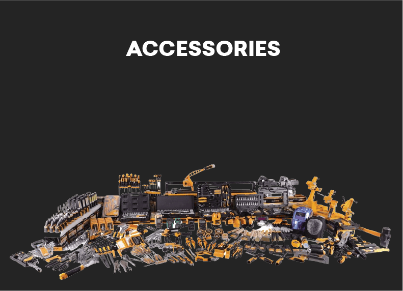 a group of tools on a black background
