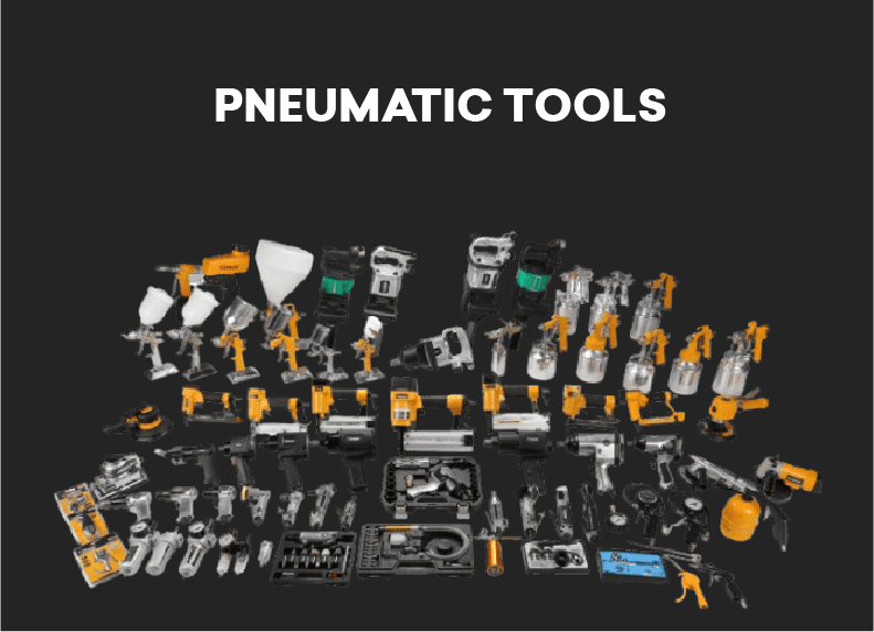 a group of tools on a black background